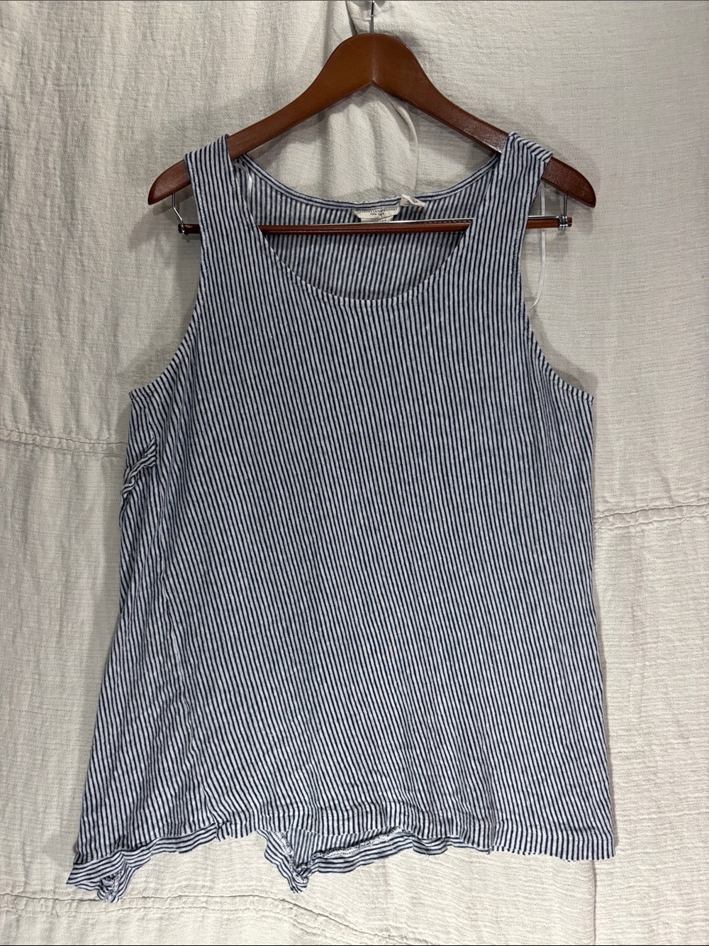 Christian Siriano New York 100% Linen Striped Tank Top Size 2X